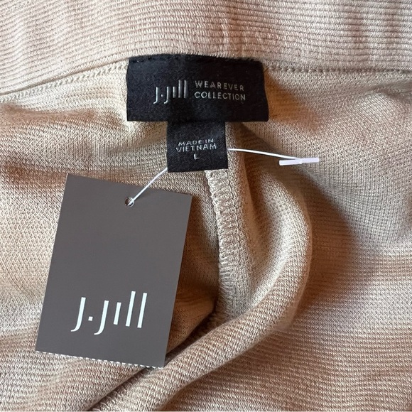 J Jill Wearever Collection Wide Leg Pants Beige Pockets Women's Size L - Picture 8 of 9